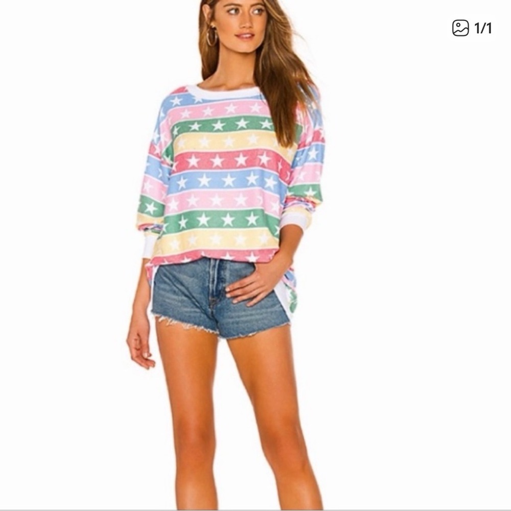 Wild fox couture rainbow star sweater